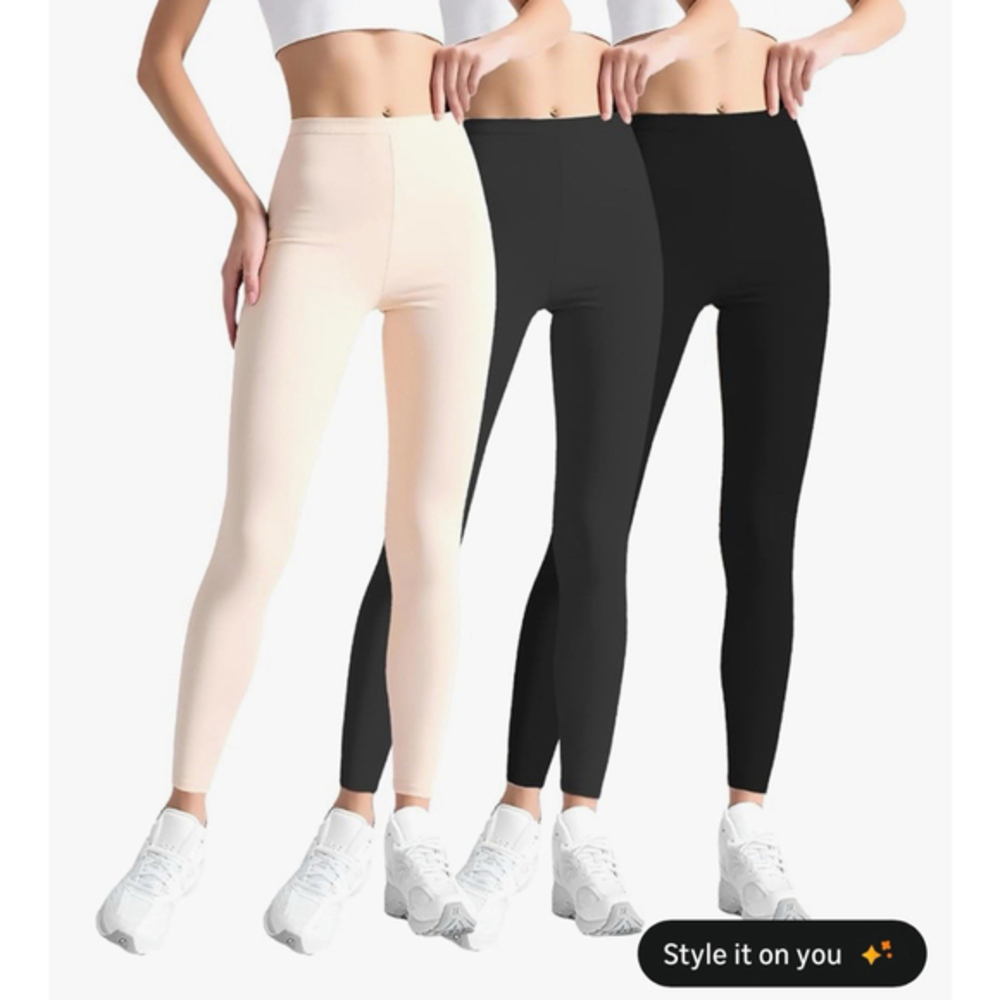 Women High-Waisted 7/8 Petite Leggings 3Pack Running Workout Gym Yoga Pants